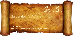 Sztanko Sára névjegykártya
